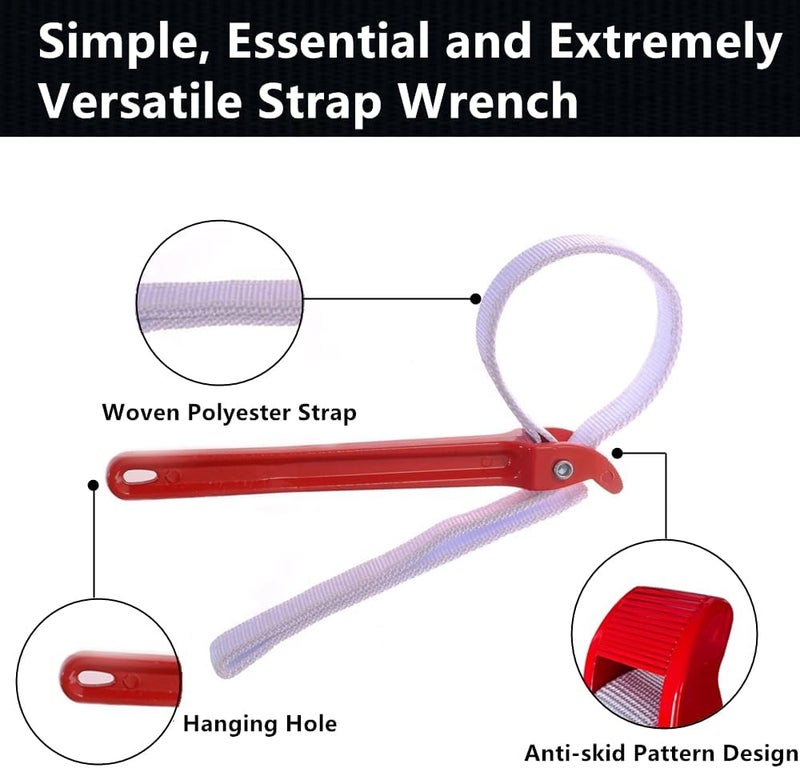 Maxsirui 12" Adjustable Nylon Strap Pipe Wrench Opener Disassembly Tool - Image 5